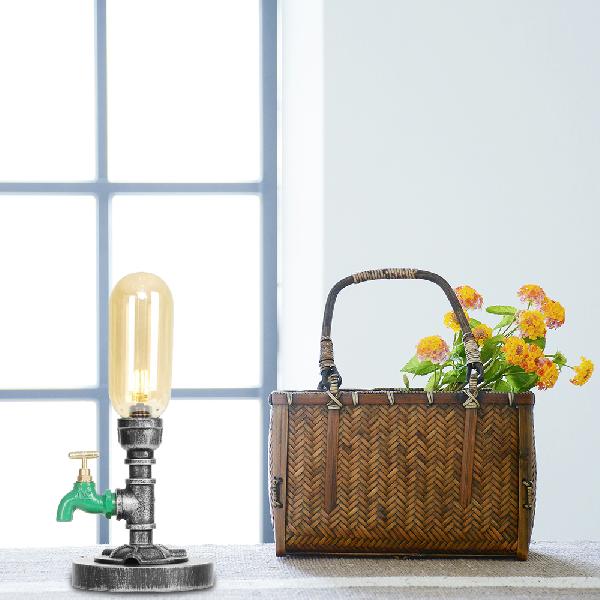 Luce da tavolo da ombra capsule industriale 1/2 lampada ambra/vetro trasparente lampada da comodino con/senza ta rubinetto per l'acqua per soggiorno