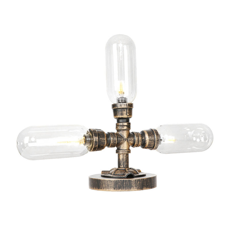 Bronze âgé de 3 ampoules LED LEMPEUR AMBER INDUSTRIE