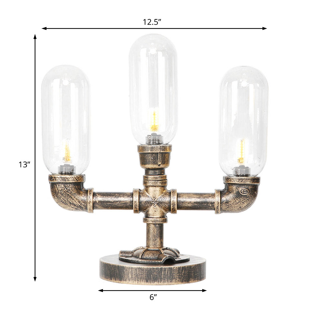 Bronze âgé de 3 ampoules LED LEMPEUR AMBER INDUSTRIE