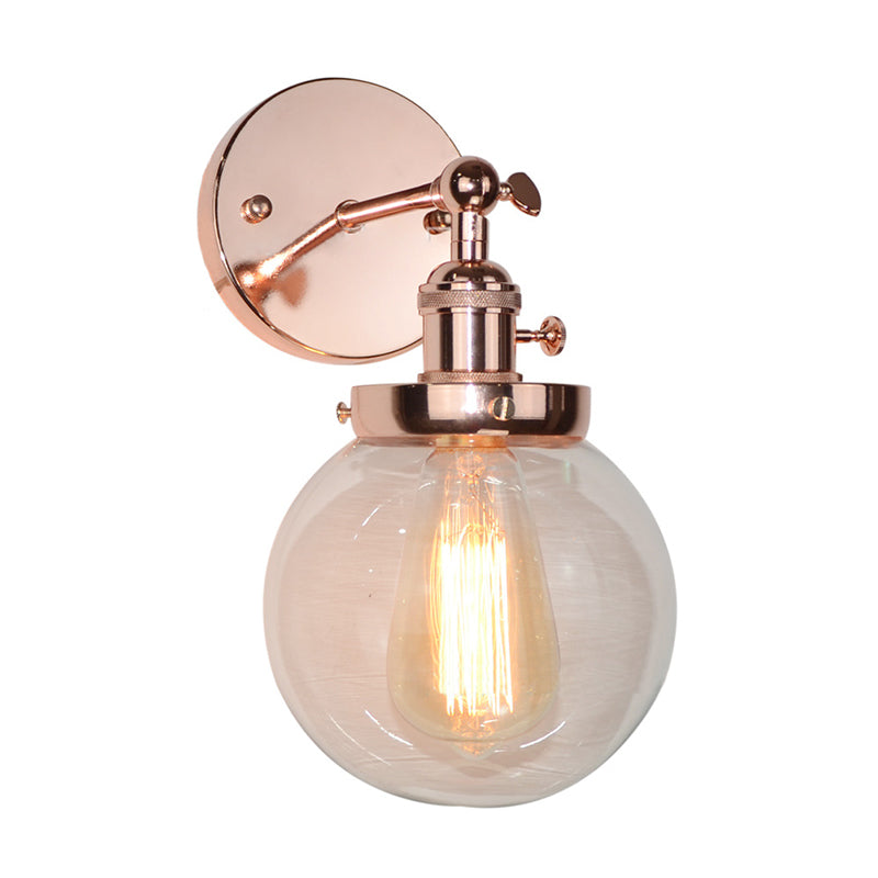 Global Clear Glass Schonce Lighting Vintage 1 lichte badkamer wand gemonteerd lamp barmant in koper/brons