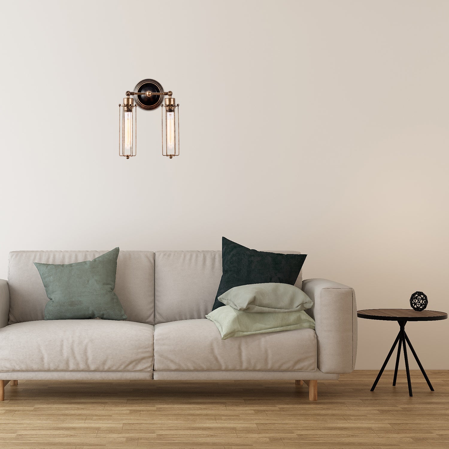 Rust 2 luces Lámpara de matriz de pared Cilindro de metal industrial CAJA DE LUZ DE LUZ MONTADA DE LA MUBAL