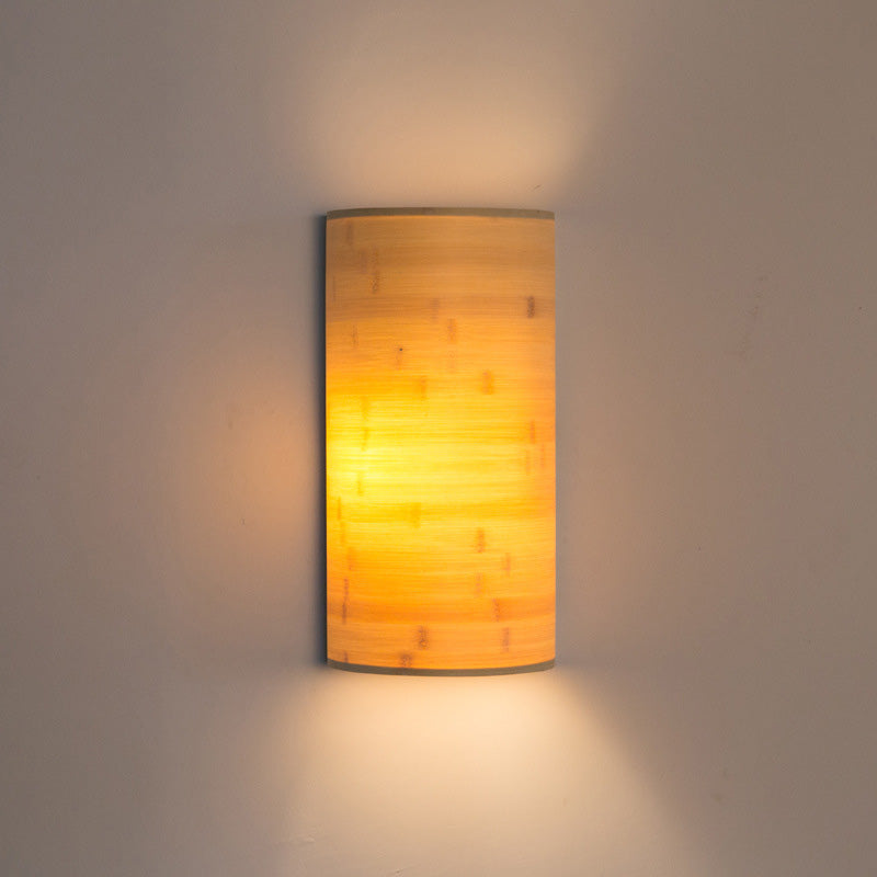 Halbrunde nach der Wandmontage Asiatische Bambus 2 Lampen Holzleuchte für den Flur
