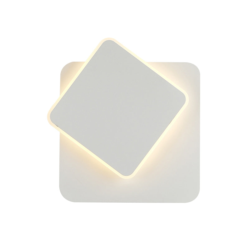 Nordic quadriert bewegliche Wandlampe Eisen -LED LED Flush Mount Montage Wandleuchte in Schwarz/Weiß mit Acrylschatten, warmes/weißes Licht