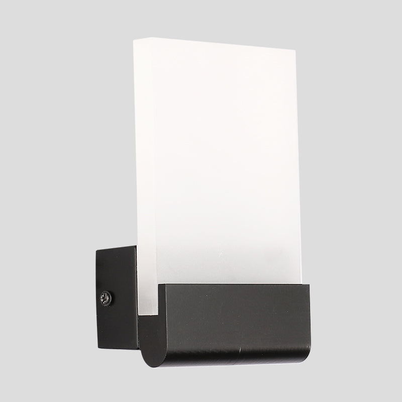 Rectangle Pad Wall Mount Light Minimalist Acrylic Black/White LED Sconce Lamp for Bedside, Warm/White Light