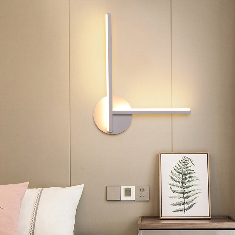 Idee per illuminazione a parete a croce acrilica Minimalismo Lampada di applique a LED in bianco/nero in luce calda/bianca per un letto