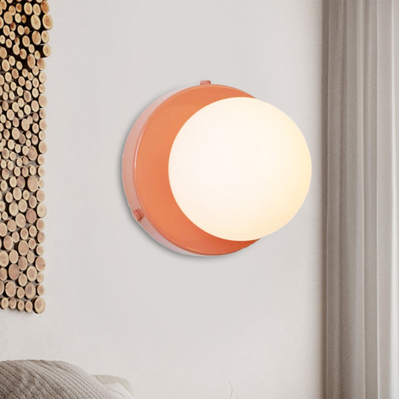 Macaron bolletjes kleine wandverlichting melkglas 1 lichte badkamer sconce armatuur in roze/groen/bordeaux