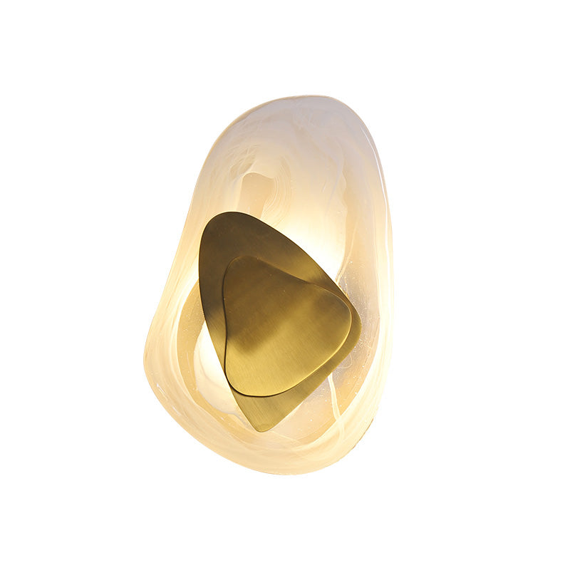 Clear Glass Rock Surface Wall Spliques Minimalista Creative Black/Gold LED LEG Monte para comedor