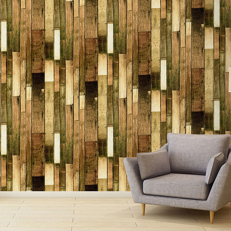 Distressed Faux Wood Wallpaper Roll for Coffee Shop Decoration, Dark Color, 58.1 sq ft.