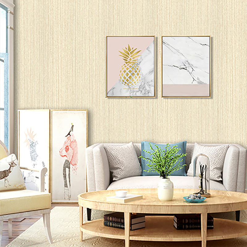 Simple Gunny Sack and Linen Pattern Non-Pasted Wallpaper for Restaurant and Dining Room, 31' x 20.5"