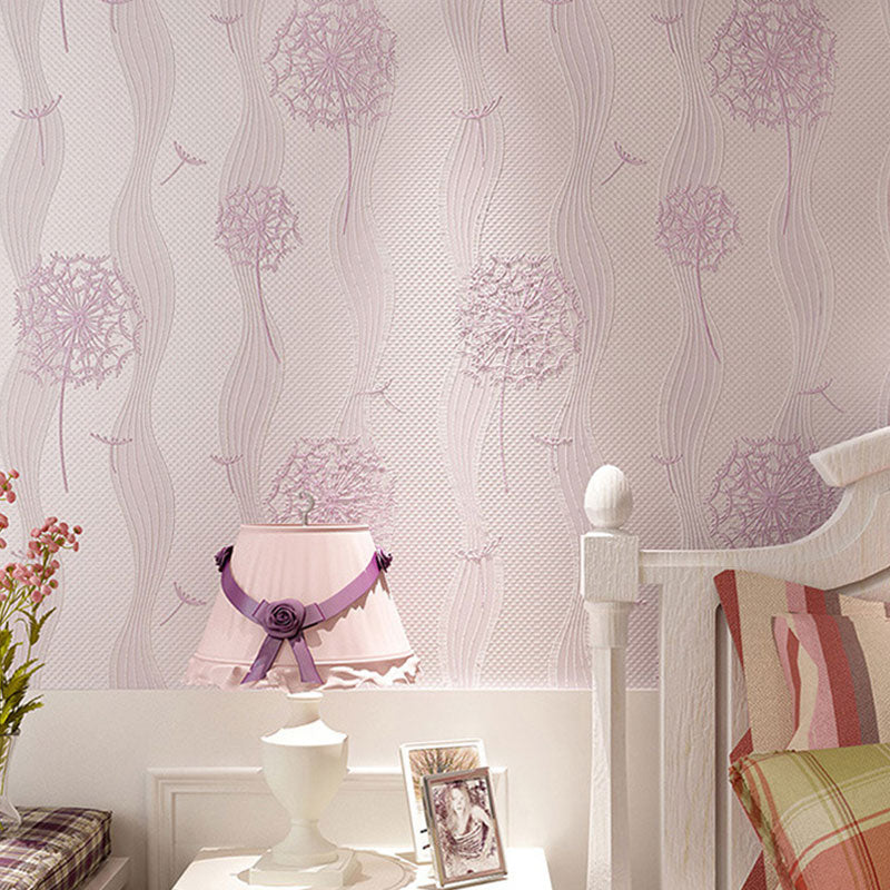 Modernism Dandelion Wallpaper Roll for Children's Bedroom, Neutral Color, 31'L x 20.5"W
