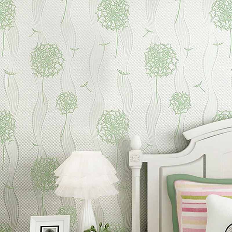 Modernism Dandelion Wallpaper Roll for Children's Bedroom, Neutral Color, 31'L x 20.5"W