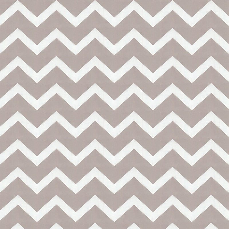 Non-Pasted Wallpaper with Grey and White Wave Stripes of Chevron Design, 33'L x 20.5"W