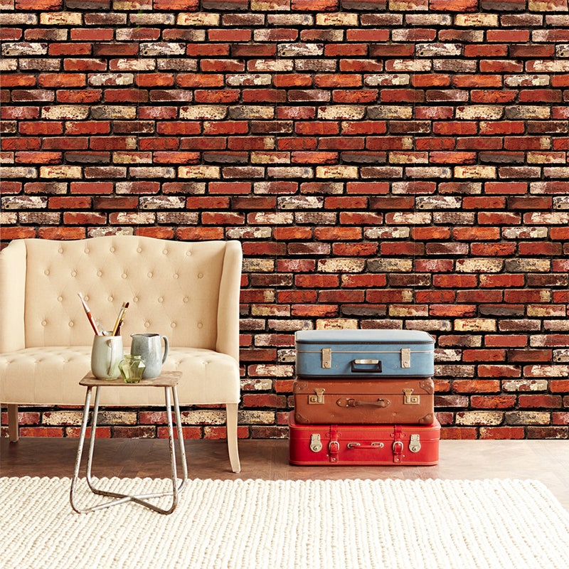 17.5" x 19.5' Nostalgic Industrial Brick Wallpaper, Peel and Stick