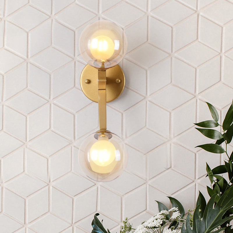 Rotatable Tree Crotch Sconce Ideas Modern Novelty Amber Glass 2 Bulbs Gold Wall Light Fixture