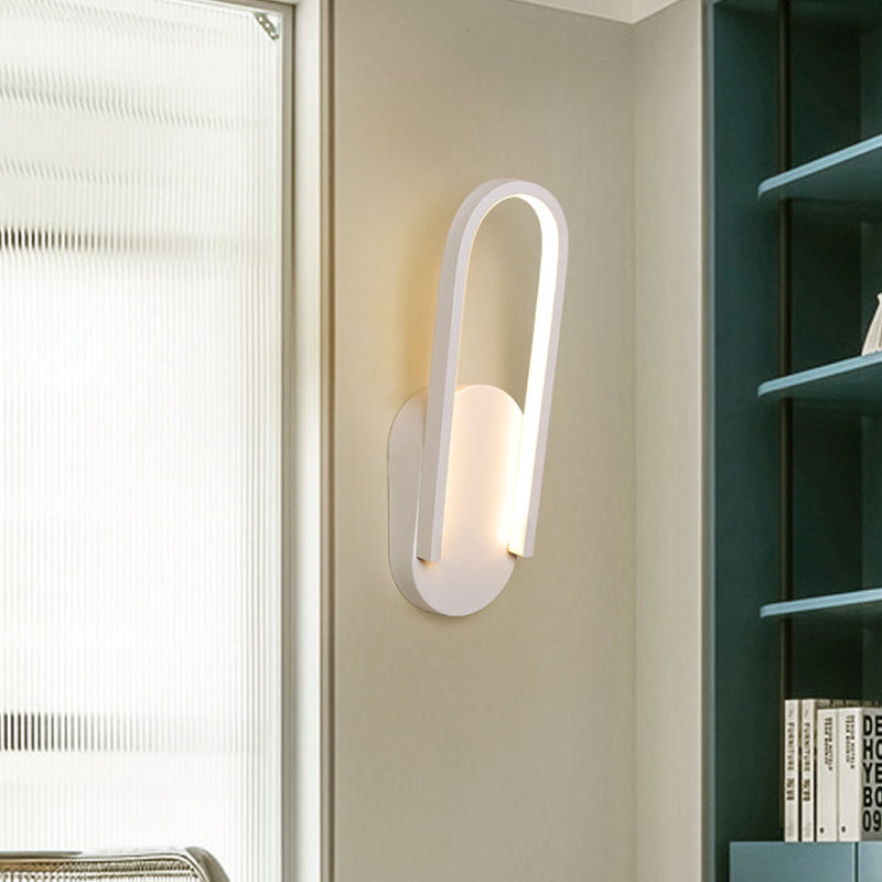 Zwart/wit hellende half langdurige sconce minimalistische acryl-LED-wand gemonteerd licht in warm/wit licht voor salon
