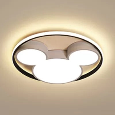 Lámpara de techo delgada de acrílico con luz de montaje en techo de ratón de dibujos animados moderna para dormitorio de niños