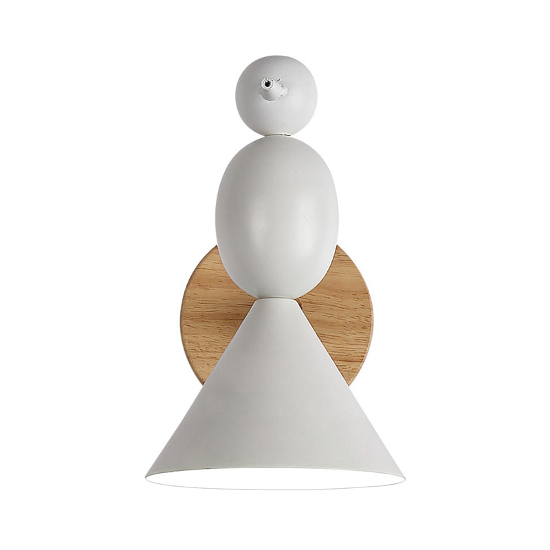 Lark Accogliezione a parete rotabile Ironia nordica 1 Pronzo bianco leggero con piastra in legno per camera da letto