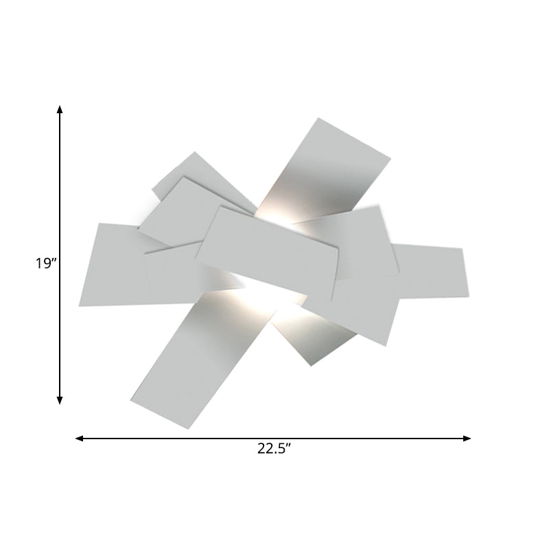 Metallic Stacked Surface Wall Sconce Nordic Novelty 1 Bulb White Wall Light Fixture