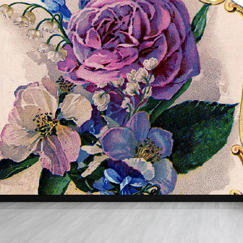 Modern Florentine Mural Wallpaper for Girls Room Customised Wall Decor in Purple