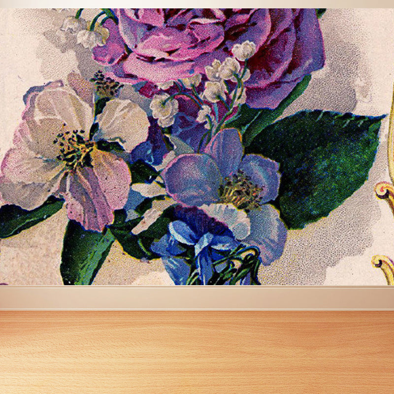 Modern Florentine Mural Wallpaper for Girls Room Customised Wall Decor in Purple