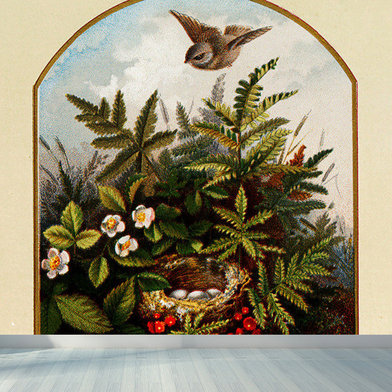 Extra Large Floral Design Mural Green Non-Woven Wall Art for Home Decor, Personalised