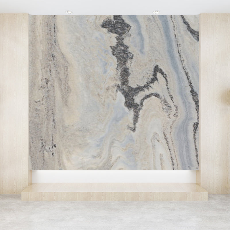 Modern Faux Marble Mural Non-Woven Texture Waterproof Light Color Wall Art for Bedroom