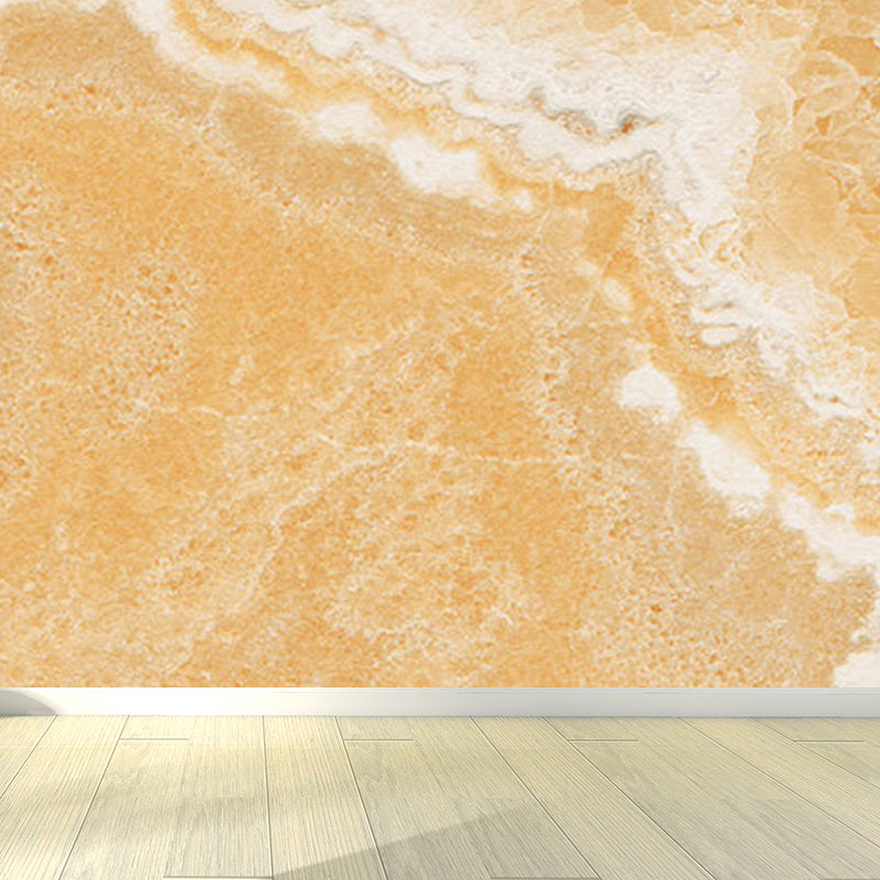 Modern Faux Marble Mural Non-Woven Texture Waterproof Light Color Wall Art for Bedroom