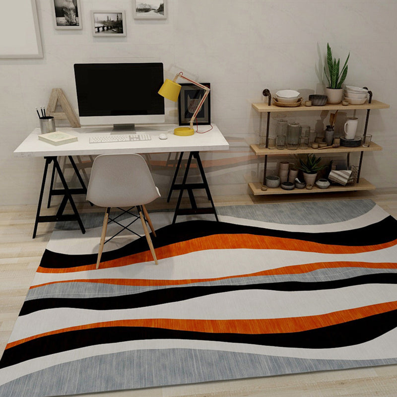 Multicolor Study Rug Modernist Colorblock Rug Polyester Washable Anti-Slip Backing Pet Friendly Carpet