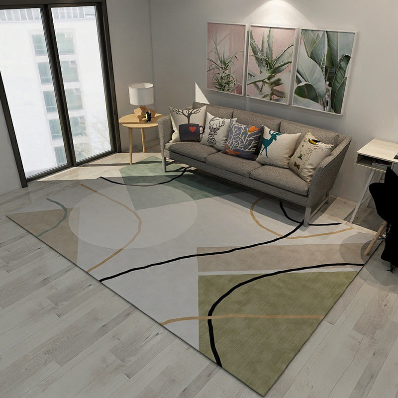 Simple Colorblock Rug Multicolor Modernist Rug Polyester Pet Friendly Washable Non-Slip Area Rug for Living Room