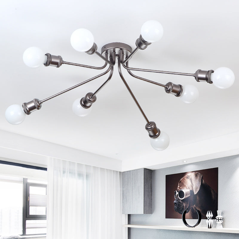 Eleganter Stil halb Flush Deckenleuchte schlanke lineare metallische Deckenlampe für Kinderschlafzimmer