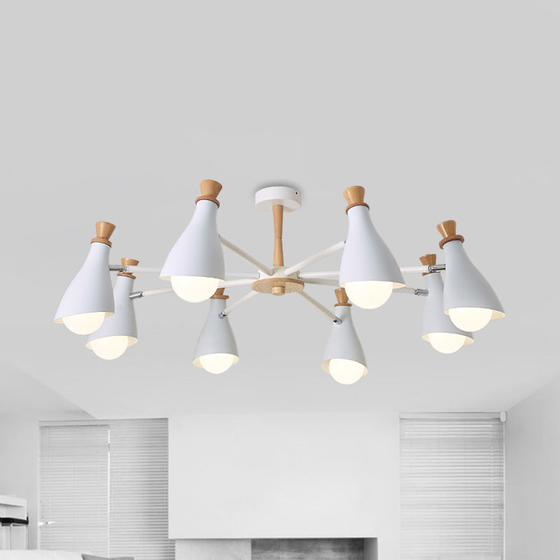 Woonkamer halve fles kroonluchter 6/8 koppen metaal macaron loft snoep gekleurd hanglamp in grijs/wit