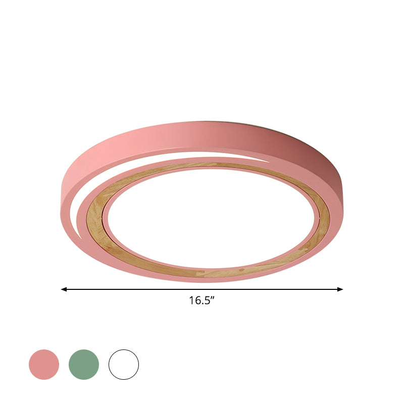 Acrylique Circle LED Ceiling Mount Light Macaron Style Ceiling Lamp for Boys Girls Bedroom