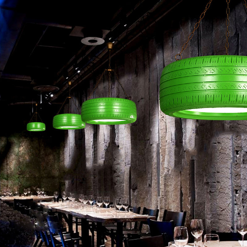 Creative Industrial Hanging Light Car Tire Rubber Chandelier with Hanging Chain for Bar