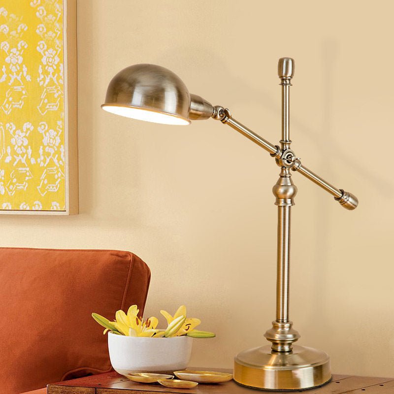 Metallic Dome Shade Desk Light Vintage Stijlvol 1 kop woonkamer verstelbaar tafellicht in messing