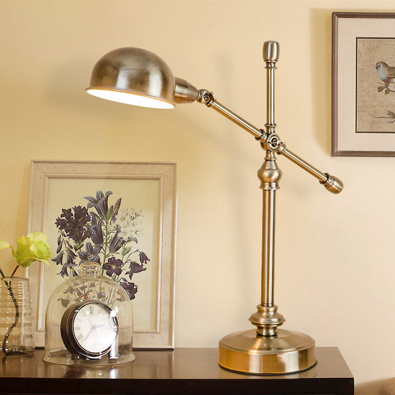 Metallic Dome Shade Desk Light Vintage Stijlvol 1 kop woonkamer verstelbaar tafellicht in messing