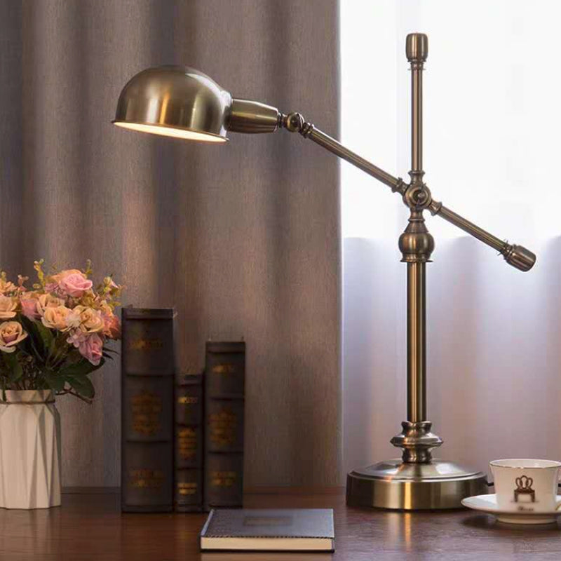 Metallic Dome Shade Desk Light Vintage Stijlvol 1 kop woonkamer verstelbaar tafellicht in messing