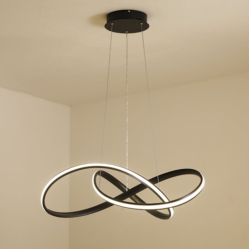 19,5 "/27,5" w semplice illuminazione a led giù illuminazione nera attorcigliata con tonalità metallica in luce calda/bianca