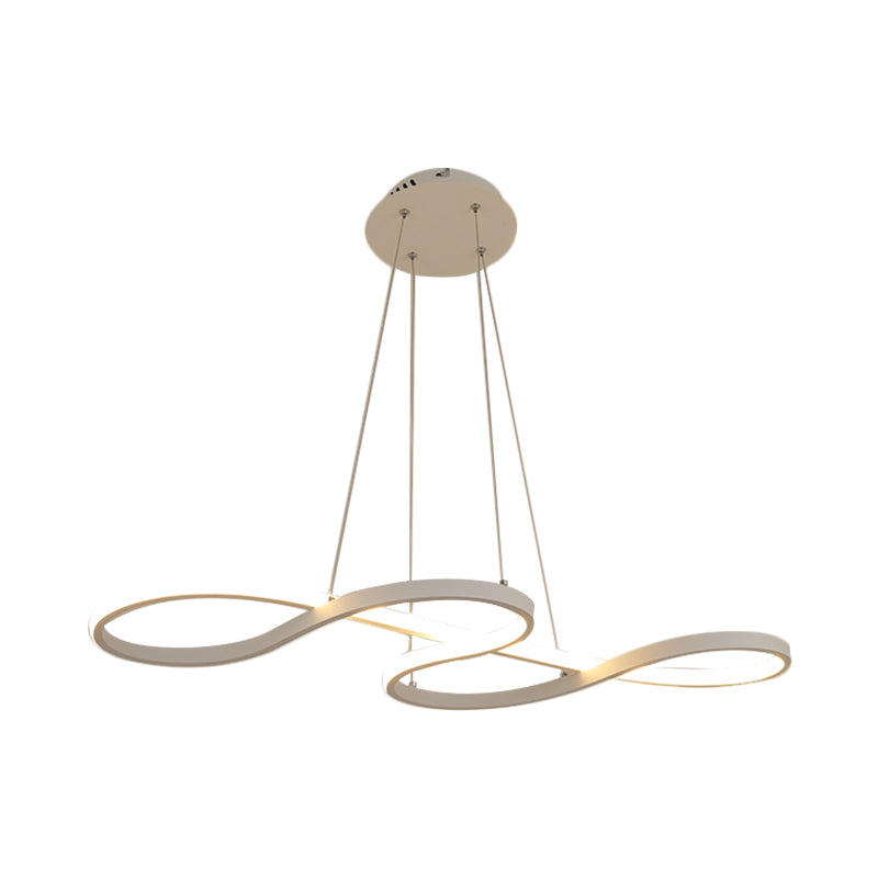 Lampada del lampadario a twining metallico Simplicità Black/White/Gold LED Apparecchiatura a sospensione in luce calda/bianca