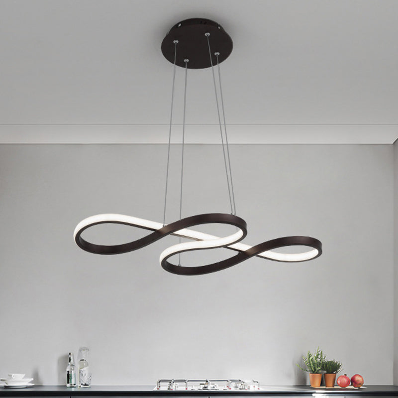 Lampada del lampadario a twining metallico Simplicità Black/White/Gold LED Apparecchiatura a sospensione in luce calda/bianca