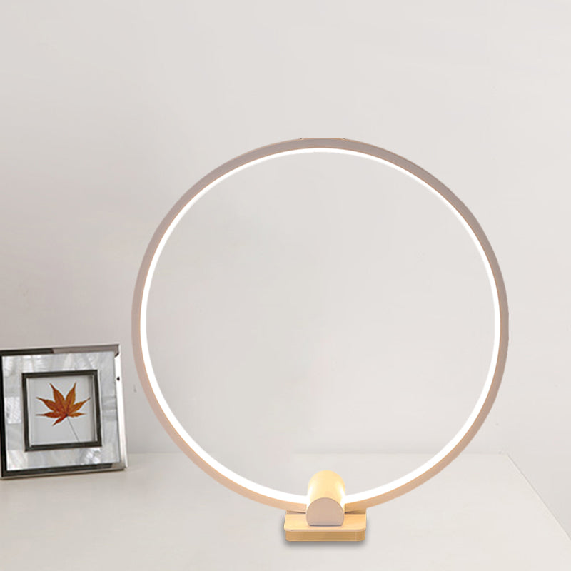 Lampada di attività anulari Minimalismo Metallic White/Coffee LED LETTURA LETTURA DELLA LUCE COLDA/BIANCA
