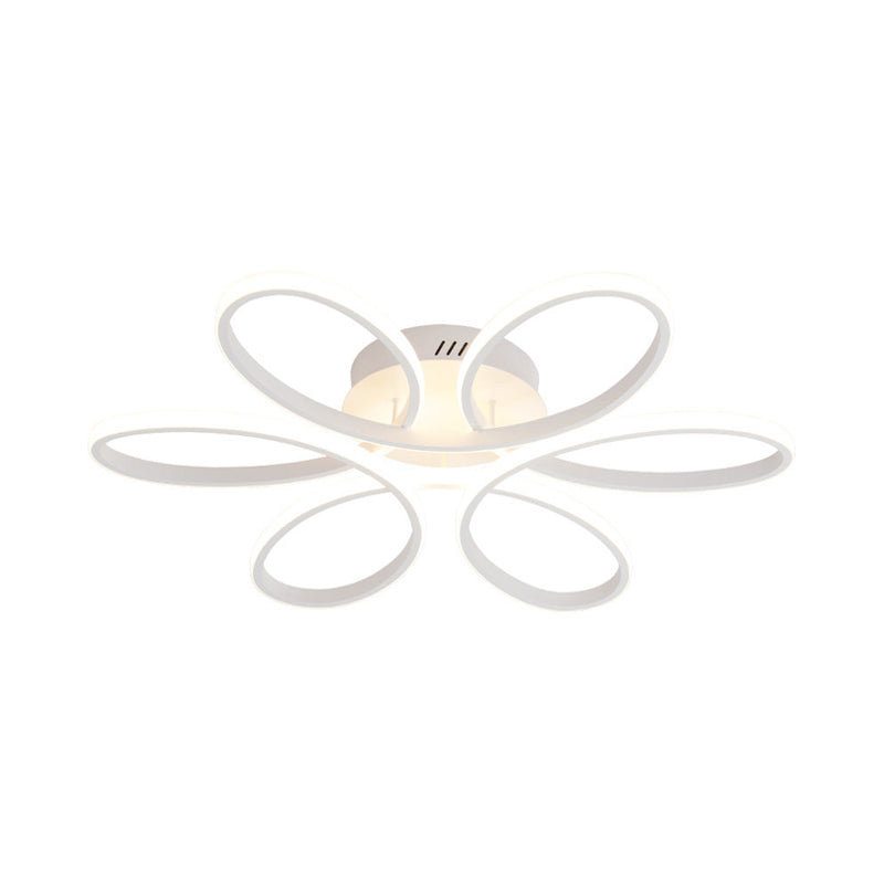 Metallisch Blume Rahmen Flushmount Contemporary LED Weiß Deckenbündige Fassung in Warm/Weißes Licht