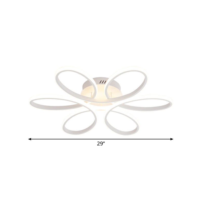 Metallisch Blume Rahmen Flushmount Contemporary LED Weiß Deckenbündige Fassung in Warm/Weißes Licht