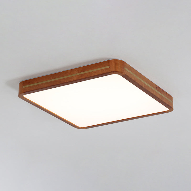 Modern Square/Rectangle Ceiling Light Acrylic Sleeping Room LED Flush Mount Lighting in Brown, 17"/21"/25.5" Length