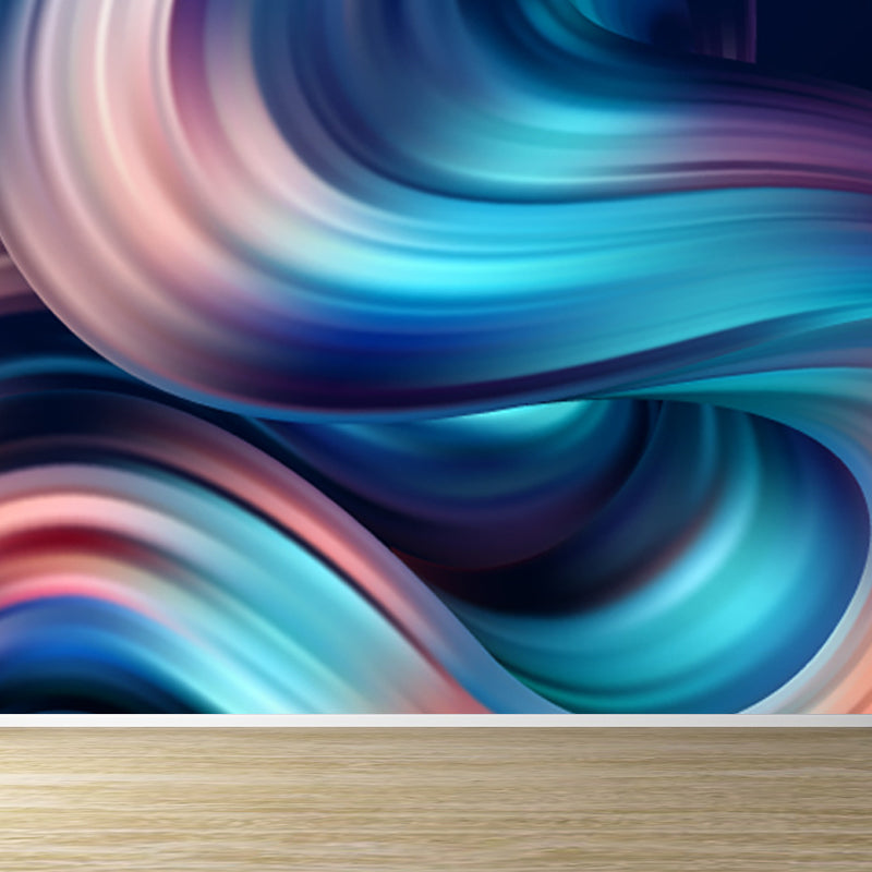 Abstract Ribbons Wall Paper Mural Contemporary Non-Woven Wall Decor for Girls Room