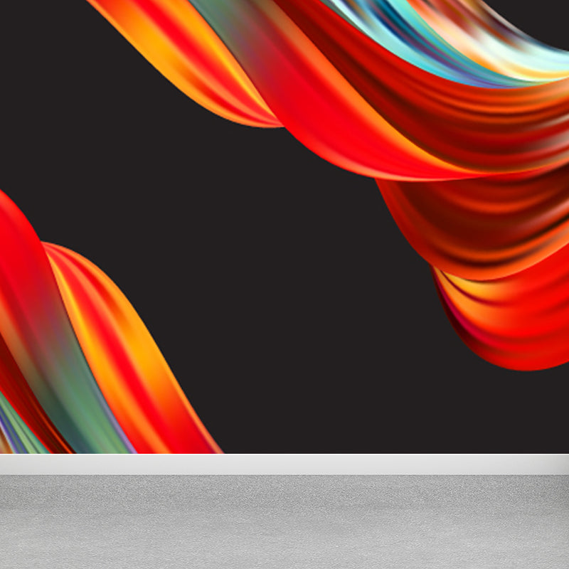 Bright Twist Pattern Mural Decal Moisture Resistant Modern House Interior Wall Art