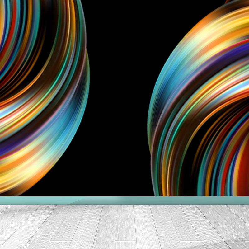 Bright Twist Pattern Mural Decal Moisture Resistant Modern House Interior Wall Art