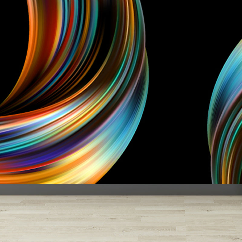 Bright Twist Pattern Mural Decal Moisture Resistant Modern House Interior Wall Art