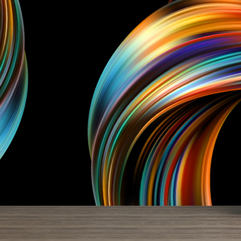 Bright Twist Pattern Mural Decal Moisture Resistant Modern House Interior Wall Art