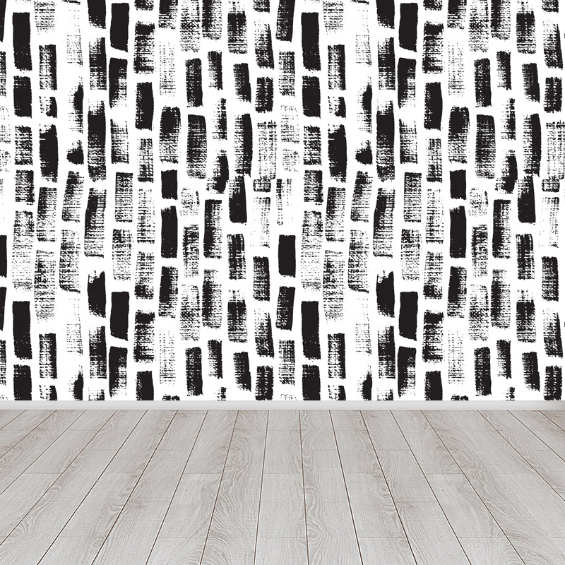 Black and White Botanic Drawing Mural Geometric Modern Water-Proof Wall Covering