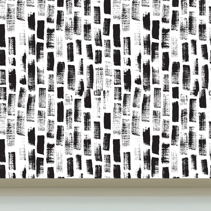 Black and White Botanic Drawing Mural Geometric Modern Water-Proof Wall Covering